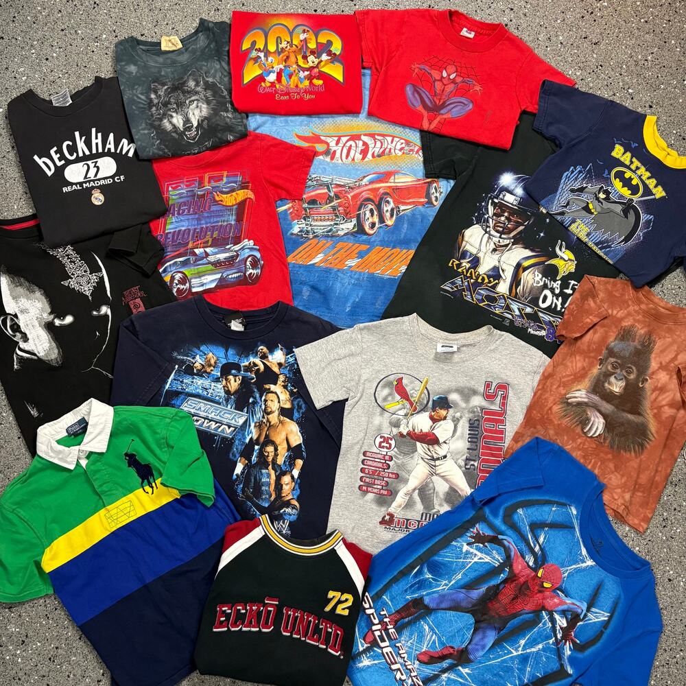 1990s & Y2k 15pc Vintage Kids Bundle Lot Cartoon, Sports, & More